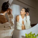 Sonia Rathee Instagram - Check yourself 🐏 Make-up - @makeupbykaranc Hair : @hairbyprem Photographer: @miteshsphotography @sarthakgogna Styled by : @sameerkatariya92 Ivory bodysuit with jacket Earrings @tarasha.india Rings @_shophermosa_ solikocommunications