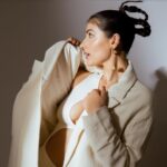 Sonia Rathee Instagram - Check yourself 🐏 Make-up - @makeupbykaranc Hair : @hairbyprem Photographer: @miteshsphotography @sarthakgogna Styled by : @sameerkatariya92 Ivory bodysuit with jacket Earrings @tarasha.india Rings @_shophermosa_ solikocommunications