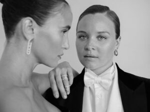 Sonja Gerhardt Instagram - Getting ready with my wifey @peribaumeister for the @filmpreis 💃💥
Congratulations to all the winners! ❤️

📷: @sophieschwarzenberger 

Styling: @rominamann 
H&M: @patricia.hoos