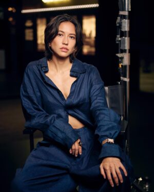 Sonoya Mizuno Instagram - @jaegerlecoultre #jaegerlecoultre #thegoldenratio  #ad Styling @bethfenton_  Make up @victoriamartinmakeup  Hair @bysky.hair  Photos @margoducharme