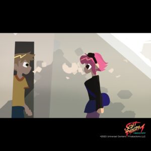 Sophie Li Instagram - I want to start sharing some of my colorscripts done for the show, ⚡️⚡️⚡️Scott Pilgrim Takes Off⚡️⚡️!

 ⚡️EP#1 -Precious little life -pt.1

 Under the supervising and help of director Abel Góngora @aberukuma , at @sciencesaru .
 
This is the first assignment. I was lucky to have a lot of freedom to pick shots Iike and do what I think works best. So, as a hardcore Edgar Wright fan since film school days, I heavily referenced the film version while adding some pop of color and vibes I get from reading the comic.

The show is out on Netflix! Hope you enjoy it!
@radiomaru @bdgrabinski 

#scottpilgrimtakesoff 
#scottpilgrim