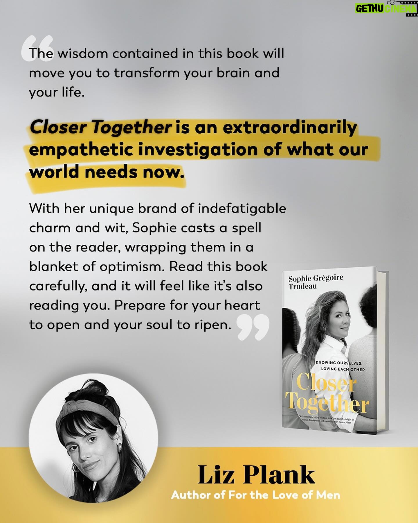Sophie Grégoire Instagram - I am so thankful to my dear friend @feministabulous for not only being such an important part of #CloserTogether and sharing her expertise with me (and you!), but that she’s going to take the time out of her busy schedule to impart even more wisdom with us! Thank you, Liz for your kind words and everything you are doing to make the world a little bit better. Make sure to tune in this Monday, April 29th at 3:30pm ET for our conversation on Instagram Live!