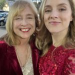 Sophie Rundle Instagram – Little moment of appreciation for this beautiful glittery dress, bag and Saturday night spent watching strictly come dancing with my beautiful glittery mum ❤️💃🏻✨