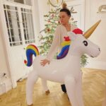 Sophie Rundle Instagram – Bafflingly, the boys weren’t interested in having their photo taken with the giant inflatable unicorn last night. Happy new year everyone! ✨💕🦄🍸

Sparkly dress of DREAMS by @needleandthreadlondon 👗 Sparkly best mate of 20 years by @sophie__stylist 🦄 ✨