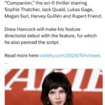Sophie Thatcher Instagram - Companion is coming to theaters in January and in IMAX! insanity! so proud of this movie and the crew :) excited for y’all to see❤️❤️🥺