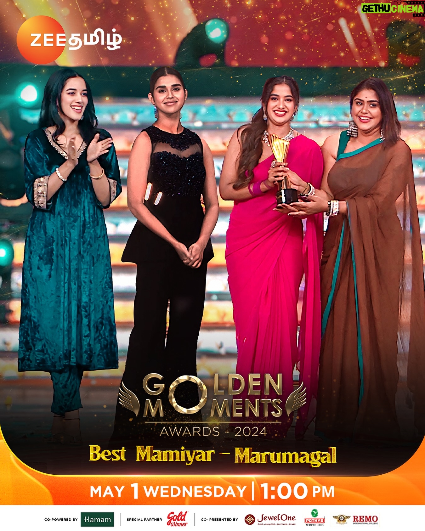 Soundarya Reddy Instagram - Best Mamiyar-Marumagal - Meenakshi Ponnunga...!!ππ Golden Moments Awards 2024 Part 1 - May 1 at 1 PM Part 2 - May 5 at 1.30 PM. #GoldenMomentsAwards2024 #Archana #RJVijay #Meenakshi Ponnunga #ZeeTamil