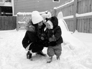 Spencer Locke Instagram - This day. These people.  #babysfirstsnow 🤍🤍🤍