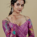 Sri Gouri Priya Instagram - 🌸💜🌸 Styled by - @sandeep_sharmak05 Photography - @thehashtag_photography Outfit - @issadesignerstudio Earrings - @shopkitakaturi