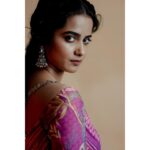 Sri Gouri Priya Instagram - Dressed up like a 💜🌸 for MAD pre release event. Styled by - @sandeep_sharmak05 Photography - @thehashtag_photography Outfit - @issadesignerstudio Earrings - @shopkitakaturi