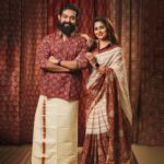Sruthi Lakshmi Instagram - Embrace tradition with byhand's exquisite Ajrakh Short Kurta and Off-white Kalamkari Fusion Saree. The@Mede for Each Other Couple, Sruthi Lakshmi and Avin Anto @avin_anto perfectly embody the elegance and artistry of our handcrafted collection. Muse: @lakshmi.sruthi & @avin_anto MUA& Hair: @divyas_makeover_ Camera: @jeevas_gladmantis @gladmantisphotography Ajrakh Short Kurta Off-white Kalamkari Fusion Saree Free shipping in India for orders above 1999/- DM us for more details or WhatsApp to 91 6282187583 Visit https://byhand.in/ Worldwide shipping available DM for prices and enquires. #ByhandElegance #HandmadeLuxury #TraditionalWeaves #sustainablefashion #madeforeachother #husbandandwife #celebritycouple
