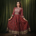 Sruthi Lakshmi Instagram - Here is the gorgeous actress @lakshmi.sruthi in a mesmerizing blend of creativity and style from Byhand that leaves hearts enchanted. The outfit showcases the perfect blend of tradition and contemporary fashion. Muse - @lakshmi.sruthi Photography- @gladmantisphotography MUA - @divyas_makeover_ Ajrakh printed Red Panel Anarkali with Off-White hand embroidered Yoke. Free shipping in India for orders above 1999/- DM us for more details or WhatsApp to 91 6282187583 Visit https://byhand.in/ Worldwide shipping available DM for prices and enquires.