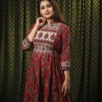 Sruthi Lakshmi Instagram - Here is the gorgeous actress @lakshmi.sruthi in a mesmerizing blend of creativity and style from Byhand that leaves hearts enchanted. The outfit showcases the perfect blend of tradition and contemporary fashion. Muse - @lakshmi.sruthi Photography- @gladmantisphotography MUA - @divyas_makeover_ Ajrakh printed Red Panel Anarkali with Off-White hand embroidered Yoke. Free shipping in India for orders above 1999/- DM us for more details or WhatsApp to 91 6282187583 Visit https://byhand.in/ Worldwide shipping available DM for prices and enquires.