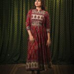 Sruthi Lakshmi Instagram - Here is the gorgeous actress @lakshmi.sruthi in a mesmerizing blend of creativity and style from Byhand that leaves hearts enchanted. The outfit showcases the perfect blend of tradition and contemporary fashion. Muse - @lakshmi.sruthi Photography- @gladmantisphotography MUA - @divyas_makeover_ Ajrakh printed Red Panel Anarkali with Off-White hand embroidered Yoke. Free shipping in India for orders above 1999/- DM us for more details or WhatsApp to 91 6282187583 Visit https://byhand.in/ Worldwide shipping available DM for prices and enquires.