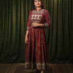 Sruthi Lakshmi Instagram - Here is the gorgeous actress @lakshmi.sruthi in a mesmerizing blend of creativity and style from Byhand that leaves hearts enchanted. The outfit showcases the perfect blend of tradition and contemporary fashion. Muse - @lakshmi.sruthi Photography- @gladmantisphotography MUA - @divyas_makeover_ Ajrakh printed Red Panel Anarkali with Off-White hand embroidered Yoke. Free shipping in India for orders above 1999/- DM us for more details or WhatsApp to 91 6282187583 Visit https://byhand.in/ Worldwide shipping available DM for prices and enquires.