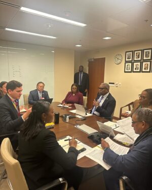 Stacey Plaskett Instagram - Today’s meeting at the U.S. State Department with Governor Bryan, his team and Daniel Ricchetti, Deputy Special Representative for City and State Diplomacy.