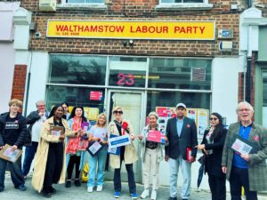 Stella Creasy Instagram - Thank you to the brilliant @patchworkuk team who joined us today talking to voters in walthamstow about why I am standing for re election and the future we can give our community - and in giving our @coopparty umbrellas and raincoats a good home!