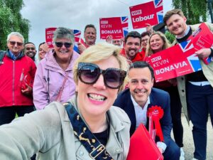 Stella Creasy Instagram - The @labourmovementforeurope hits Stevenage for our brilliant @kevinbonavia along with Labour legends @gemmacdoyle and @abdiduale96 and @dermot_kehoe - truly #labourFamily