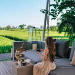 Stella Lee Instagram - Chasing serenity in the middle of paddy view at @tanahgajahubud 1. Spa with paddy view 2 & 3. My private pool at the villa 4 & 5. Dining at Tempayan Restaurant 6. Afternoon tea at the lounge 7. Picnic afternoon tea 8. Hot Balloon Air ride 9. Kecak Performance at the estate 10. Romantic paddy dinner