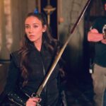 Stella Maeve Instagram - In honor of tonight’s episode of Magicians.... I give you thee, behind the scee, swipe left to get the full effect. #themagicians (Yeah that’s right, I was pregnant the entire season... pregnant and wielding a sword. Making poppa proud!)