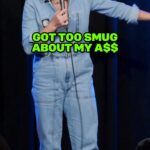 Steph Tolev Instagram - This is what happens when you get smug! Come see me in San Antonio @sanantoniolol May 17-19 #standup #standupcomedy #sanantonio #texas #crowdwork #jokes #butt #smug #bertkreischer