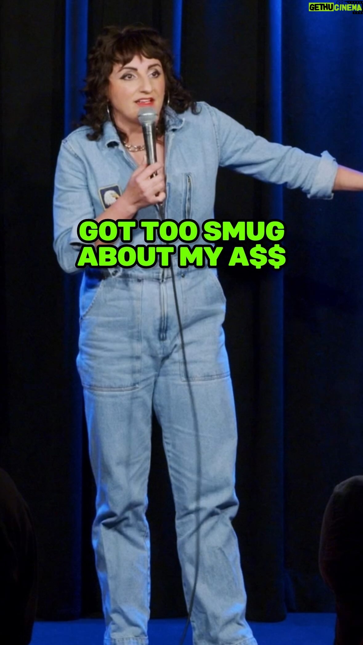 Steph Tolev Instagram - This is what happens when you get smug! Come see me in San Antonio @sanantoniolol May 17-19 #standup #standupcomedy #sanantonio #texas #crowdwork #jokes #butt #smug #bertkreischer