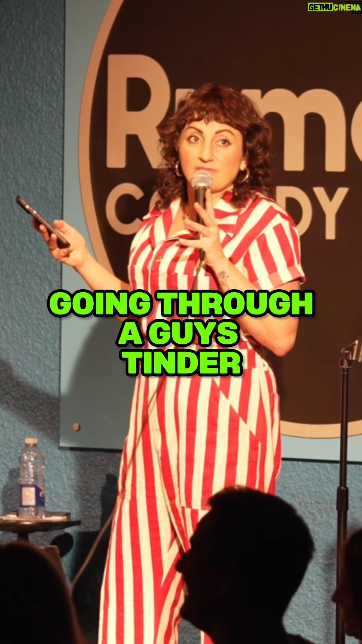 Steph Tolev Instagram - I honestly still can’t believe he handed me his phone #standup #tinder #tinderbio #crowdwork #winnipeg #jokes #blurry #guys #standupcomedy #funnyreels #onlinedating #single #singleguy #dotdotdot