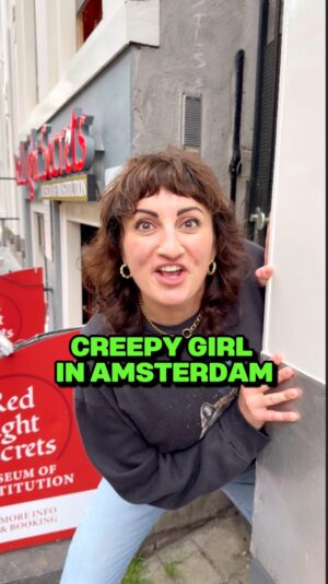 Steph Tolev Instagram - Creepy girl followed me to Amsterdam…might be time to call someone #amsterdam #jokes #funnyreels #funnyvideos #creepygirl #creepy #redlightdistrict #amsterdam🇳🇱 #couplegoals #cutecouples #couples #couplevideos #tourist #bicycle #canal #couplelove