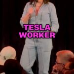 Steph Tolev Instagram - Really let this poor tesla worker have it! Couldn’t get past the loose khaki shorts! Check out the whole clip on my #youtube #standup #crowdwork #jokes #tesla #comedystore #standupcomedy #kirkland #swimwear #swimtrunks #supercharged