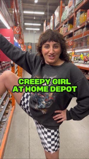 Steph Tolev Instagram - He just can’t seem to get away from her! @jeffersonmcdonald4real #homedepot #homedepotclearance #funnyreels #couplegoals #couplegoals❤ #cutecouples #creepy #funnyvideos #jokes #funnyreels #couplelove #diy #creepygirl #tools