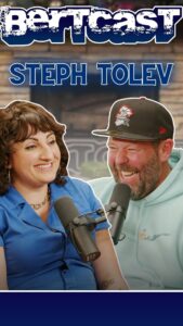 Steph Tolev Instagram - Loved talking to @bertkreischer and getting him to spit take on @thebertcastpodcast! Check out the full ep @bertyboyproductions and YouTube!! #podcast #standupcomedian #bertkreischer #comedians #jokes #spittake #funnypodcast #standup