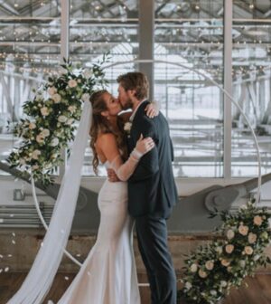 Stephanie Bennett Instagram - Mr. & Mrs. Gacki 🤍
.
.
Photos: @jalenlainephotography 
Makeup: @swankmakeup 
Hair: @ramziemhair 
Dress: @willowbywatters 
Event Coordination: @sweetheartevents
Venue: @thewallace_venue