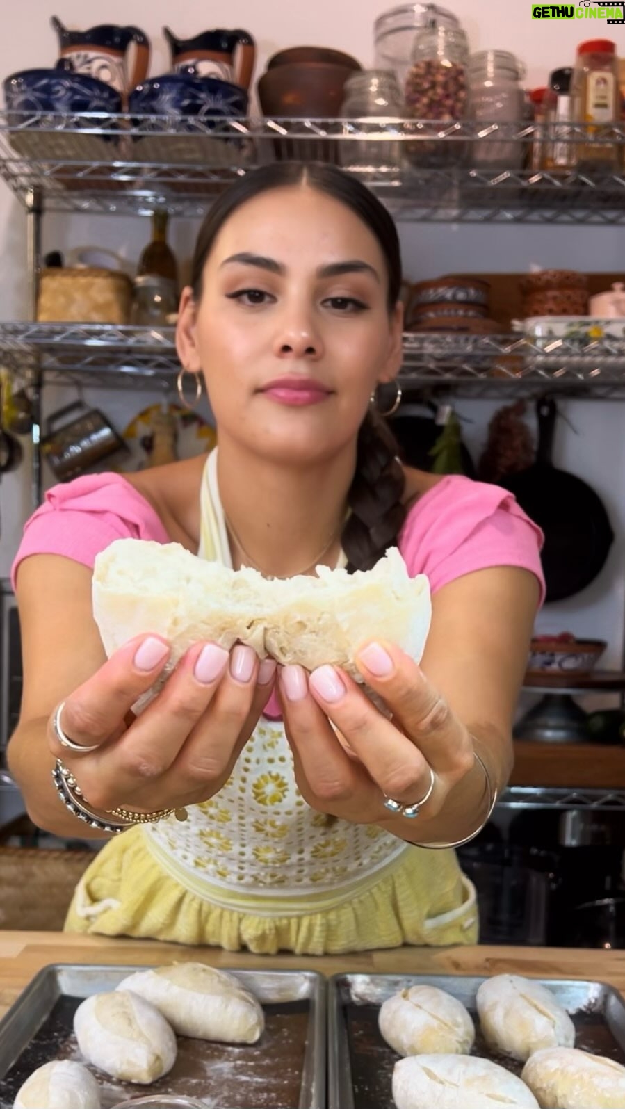 Stephanie Despain - 4.3K Likes - Here’s an easy recipe for Bolillos for your Pozole 🥖
* 3 1/2 cups bread flour
* 2 teaspoons salt
* 2 teaspoons active yeast
* 1 1/3 cups lukewarm wager
* 2 teaspoons sugar
Instructions:
* In a medium-size bowl, add flour Make a well in the middle and add the yeast.
* Pour a little bit of the water on top of the yeast and mix until it dissolves, add the sugar and mix a little more. Add salt and the rest of the water and mix until well combined.
* Form a ball. This ball will look and feel very rough and lumpy. Cover with plastic or a wet towel.
* Let it rest until doubled in size. This can take 1-2 hours.
* Remove the dough from the bowl and place on a lightly floured surface. Gently knead it for a few seconds, just enough to form a ball or roll.
* Divide it into 8 pieces
* Roll each piece to form balls. Start shaping the bolillos. Take one ball, turn it over, and with your fingers start rolling the dough tightly (see video above).
* Once you’ve completed shaping all 8 bolillos lightly roll them in flour then cover them, and let them rest for 20 minutes. This will help to relax the dough.
* Pre-heat the oven to 380 °F. Place the bolillos on baking sheet.
* Using a very sharp knife or razor held at a 45 degree angle, make a long cut from one side to the other.
* Bake for 17 minutes. Then enjoy!
#mexicanfood #mexicancooking #recipeoftheday #recipeideas #hispanicheritagemonth #latineheritagemonth #latina #latinachef #nativeamerican #nativechef #nextlevelchef
