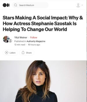 Stephanie Szostak Instagram - When I was in high-school i wanted to be a social worker. Read how my really bad, awful American accent landed me a few acting gigs and how creating Self!sh became my new form of social work. Thank you, Yitzi, for the enjoyable chat and the opportunity to share my journey! Check out the interview on @medium @authoritymagazine  @yitziweiner 

#self!sh link in bio
@post_hill_press 
@lizaroyceagency
@giveanhour 
📸 @tina_turnbow