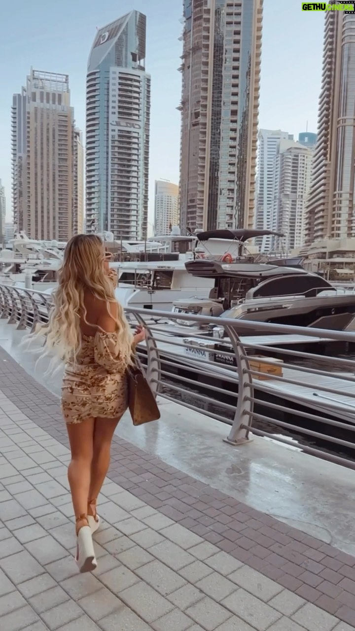 Stephanie Herela - 1.2K Likes - Hairstyle perfectly done at @hairbypierredxb and a walk by the marina 🛥️🤍 wearing my #sunglasses @herela__sunglasses 🎥 filmed by my mom @maria_renee_limpias_ who is visiting #Dubai