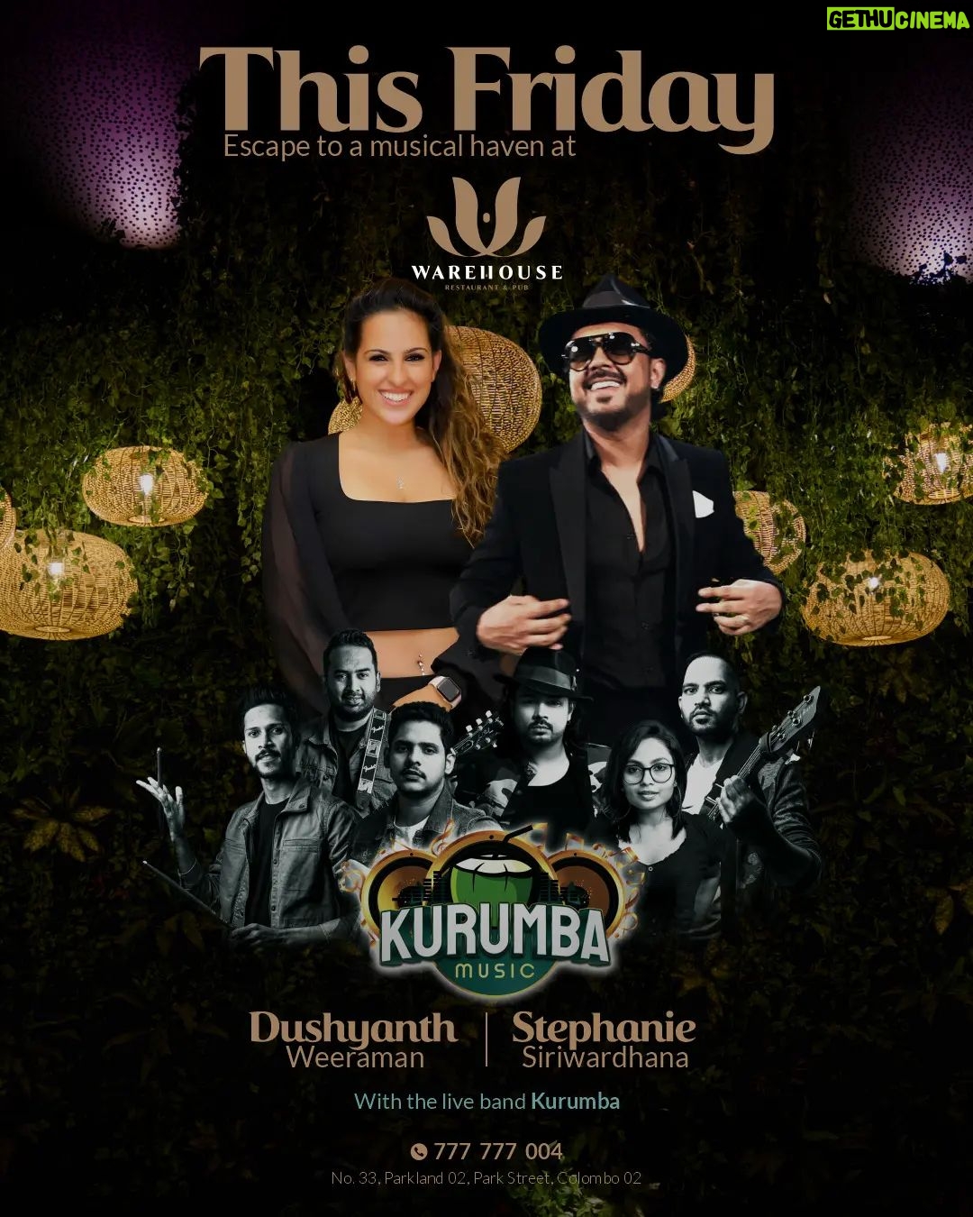 Stephanie Siriwardhana Instagram - This Friday @ Warehouse Restaurant & Pub. No.33 Parkland, Park Street, Colombo 2.