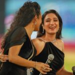 Stephanie Siriwardhana Instagram - Loved hosting the Grand Opening of the Legends Cricket Trophy Season 2! Women power on stage 💪🏾🥰🎤🏏🤩 💃 . 💍- Aquamarine & Diamond Set by @puregoldbytiesh 👗- @michael_wijesuriya_ #cricket #cricketlovers #lct #legends #trophy #love #srilanka #tiesh #puregoldbytiesh
