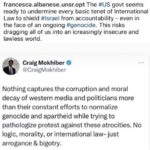 Stina Wollter Instagram – Ett par citat från 
@francesca.albanese.unsr.opt (FN:s särskilda rapportör för de ockuperade palestinska territorierna.)
och
@craigmokhiber (FN-tjänstemannen som avgick. Läs hans brev fr 28 okt 2023 där han förklarar varför han avgår, finns på nätet.)