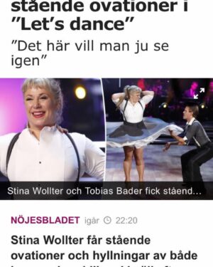 Stina Wollter Instagram - Sju år sen idag. Let’s Dance. Jag å Tobias och en jive och Dolly Parton. 

(Jag måste ju posta lite ofarliga gulliga grejer eftersom jag är begränsad här på instagram)