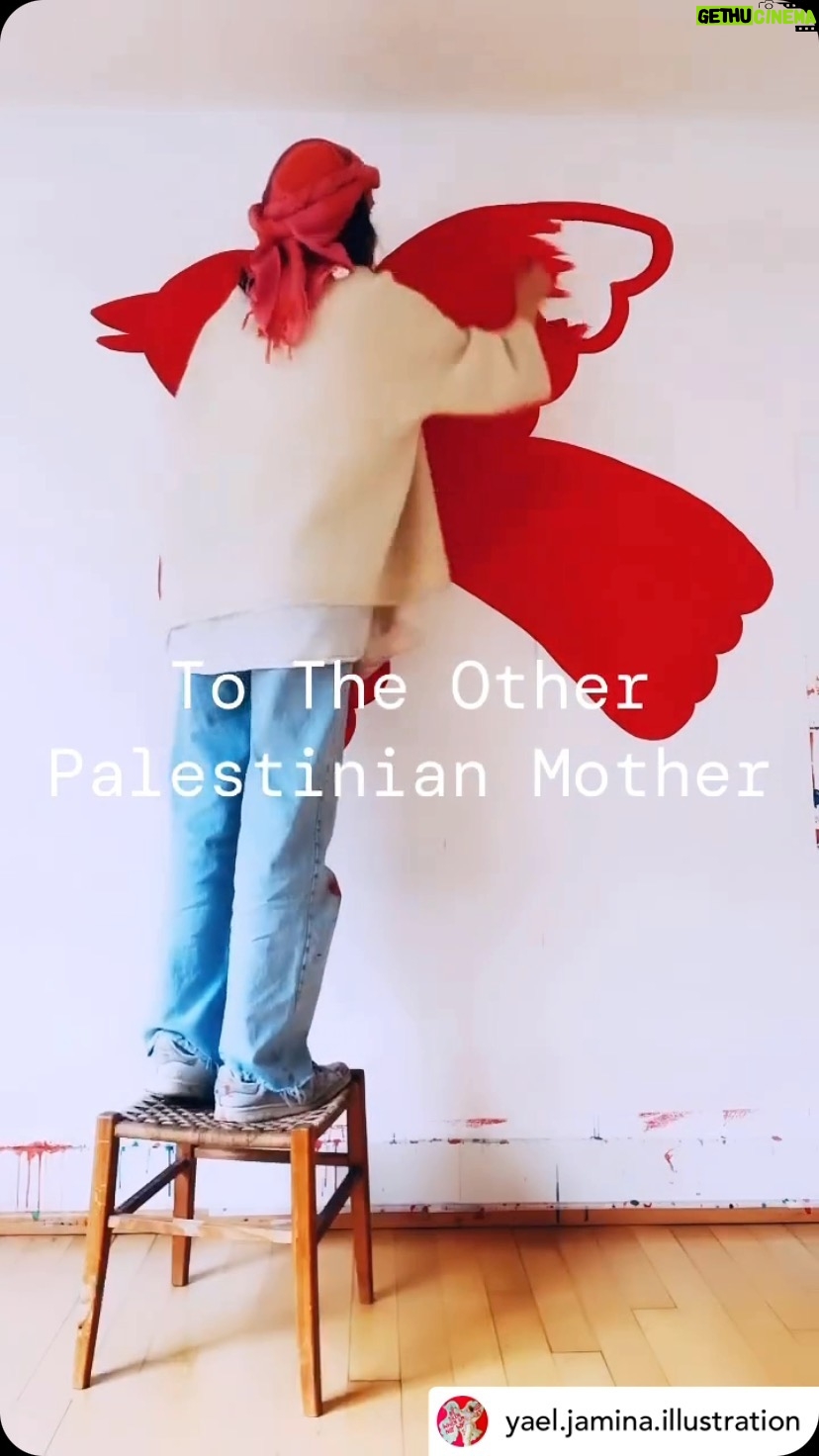 Stina Wollter Instagram - Repost @yael.jamina.illustration TO THE OTHER PALESTINIAN MOTHER JUST A REMINDER THAT A PALESTINIAN MOTHER LOVES HER CHILDREN JUST AS MUCH AS YOU LOVE YOURS ~ this artwork is inspired by the words from incredible jenanmatari 🧡 . . . . . . . . . . . . . . . . . . #ceasefire #gaza #gazaunderfire #gazaunderattak #freepalestine #wearenotfreeuntileveryoneisfree #artreels #art #artist #artoftheday #artwork #painting #acrylicpainting #artreel #artprocess #artofinstagram #trending #arttherapy #artistsupport