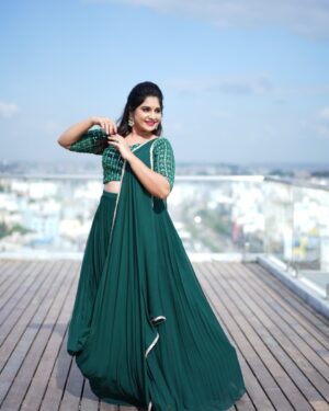 Sudeepa Pinky Instagram - ✨💚✨
My designer @nishpanna_couture
Photography @v_clickss