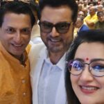 Sumalatha Instagram - Blessed to attend the inaugural ceremony of BAPS Hindu Mandir , Abu Dhabi today . Hon'ble PM Modiji's inspiring speech is certain to further strengthen the tremendous bond between UAE & India.Thanking the BAPS team for this wonderful & divine experience , also was lovely to catch up with some colleague from Movie Industry @r_sarath_kumar , @sureshgopi @imbhandarkar & the legendary senior actress #Mumtaz