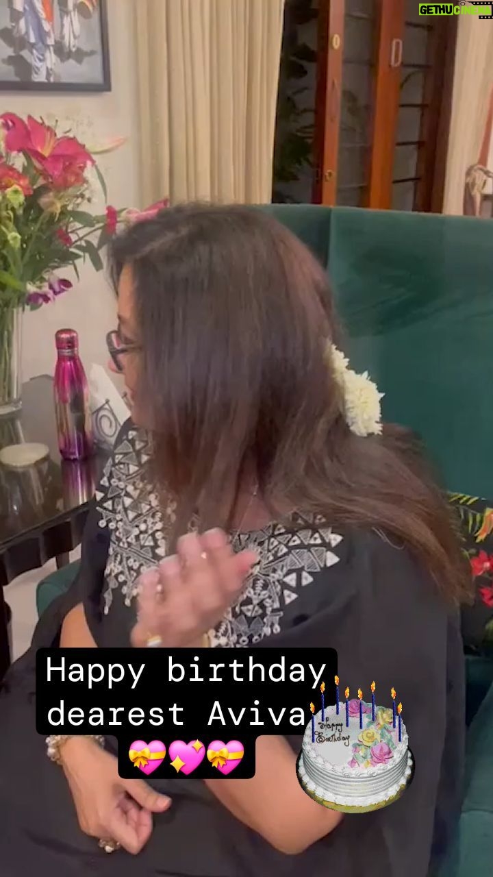 Sumalatha - 15.6K Likes - Welcoming the daughter-in-law's 1st birthday with us with the fragrance of Jasmine 🥰🥳💟🤍💜