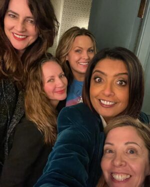 Sunetra Sarker Instagram - It’s not often I get all the angels together with our OG Director. The love is still real. Posting this photo is solidarity with all the nurses who need our support right now - we may have only played tv nurses but we know how hard the real ones work. #noangels #nursesunite #reunion #sisterhood❤️