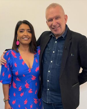 Sunetra Sarker Instagram - O.M.JeanPaul! Starstruck @sundaybrunchc4 
Always such a warm friendly vibe with this show. And to meet the hero Gaultier himself. Wow. Plus the great company of Richard, Sharon, Murray and the wounded Alex James.  Thanks to Simon, Tim & all the team for the food, drink and frivolities! A wonderful end to the week of #Ackleybridge #sundaybrunch @channel4