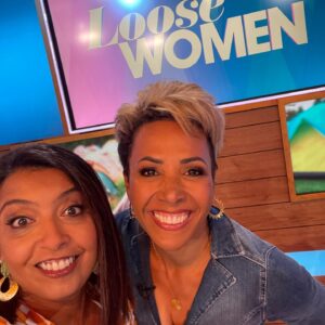 Sunetra Sarker Instagram - This is a photo of my first ever time as a panellist @loosewomen - and then many more happy times on the show- to celebrate one year of me being part of this empowering, funny, kind team of women it would mean so much if you voted for them, the crew, producers and all the fabulous guests @officialntas -thank you 😘 go to Nationaltvawards.com/vote