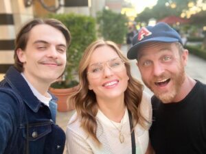 Sunny Mabrey Instagram - FINALLY got to see this (21 year old) kid (with a dapper Wes Anderson-esque mustache) after A YEAR AND A HALF. Yeah. I cried. Anyway, we three have a lot of fun together. #stepson ♥️♥️♥️ @cogeian @ethanembry