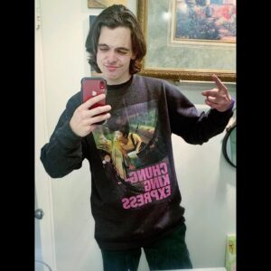 Sunny Mabrey Instagram - Happy 22nd Birthday to @cogeian, the kindest, smartest, funnest, raddest sweetheart stepson ever. I love you so much, kid. Sorry to post the pic you just texted me of you dorking out in the new sweatshirt I got ya, but couldn’t help it ❤️