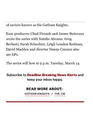Sunny Mabrey Instagram - So THIS is cool… 🎉. It’s one thing to have the privilege of working on a rad new @thecw show— another thing entirely to get to do it with your special sexy man lover (sry), @ethanembry. Grateful for and to the lovely people at @cwgothamknights including our gorgeous mad genius Tv daughter, @anna_lore and the badass creators/producers/writers/directors,  @natalieabrams @huntvision @chad.fiveash @dannyjohncannon #JamesStoteraux @gberlanti. Also, my reps be killin’ it always. @havenla @peoplestoreagency @jacqwheeler @amyslomo ♥️. Appreciate my fam at @mornellstudios . I’m blessed, y’all. #GothamKnights #theCW #CW #deadline #variety #hollywoodreporter