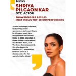 Supriya Pilgaonkar Instagram - Shriya featured in the @forbesindia Showstoppers list 2022-23 for her work This brings tears of joy in my eyes , cheek to cheek smile on my face , heart filled with gratitude, arms around you and hand on your crown on your head baby . Blessing you my love ♥️😘🧿congratulations @shriya.pilgaonkar Thank you to the jury for encouraging young talent