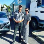 Suranne Jones Instagram - Finished the week strong and casually twinning with my driver! 1 more week then back to 🏴󠁧󠁢󠁳󠁣󠁴󠁿via snuggles with my boys… big, small and sausage.. have a good weekend all💋
